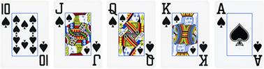 Sequência Royal Flush  Cartas de baralho, Jogo de poker, Tipo de mão